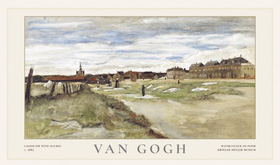 Van Gogh Landscape with Figures No1 - Plakat