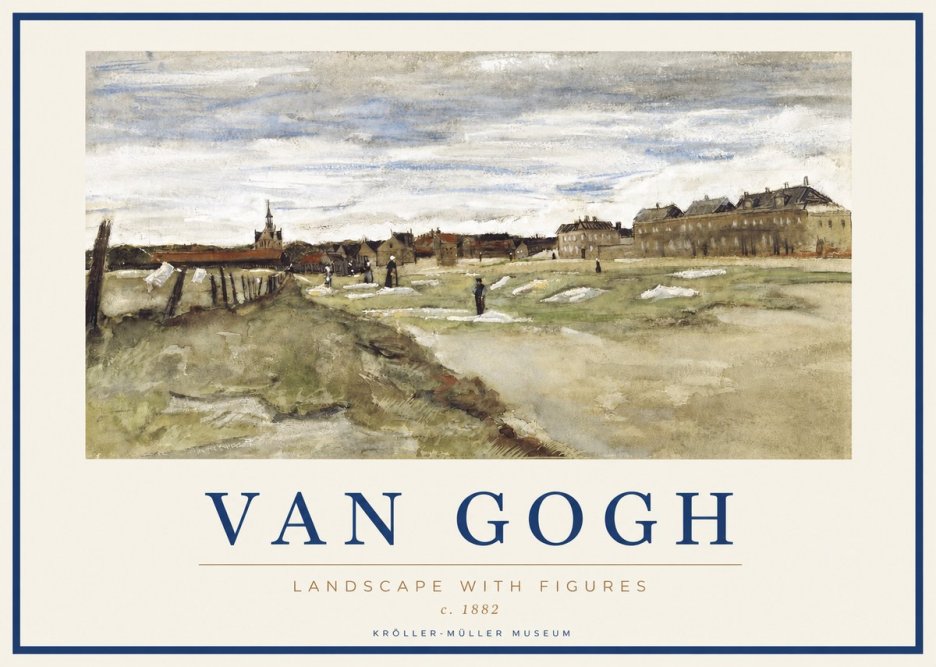 Van Gogh Landscape with Figures No2 - Plakat