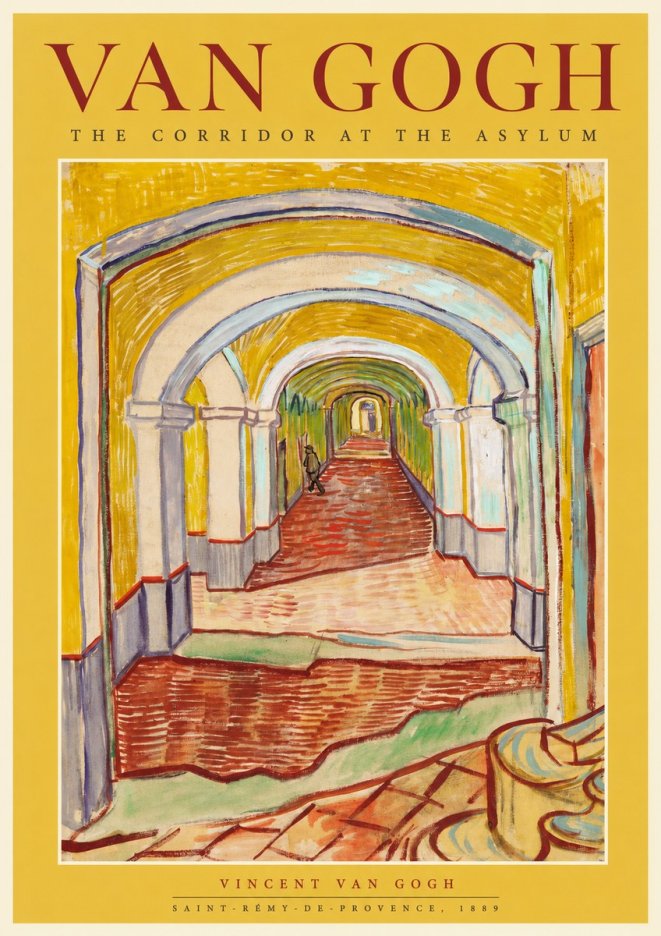 Van Gogh The Corridor at the Asylum No1 - Plakat