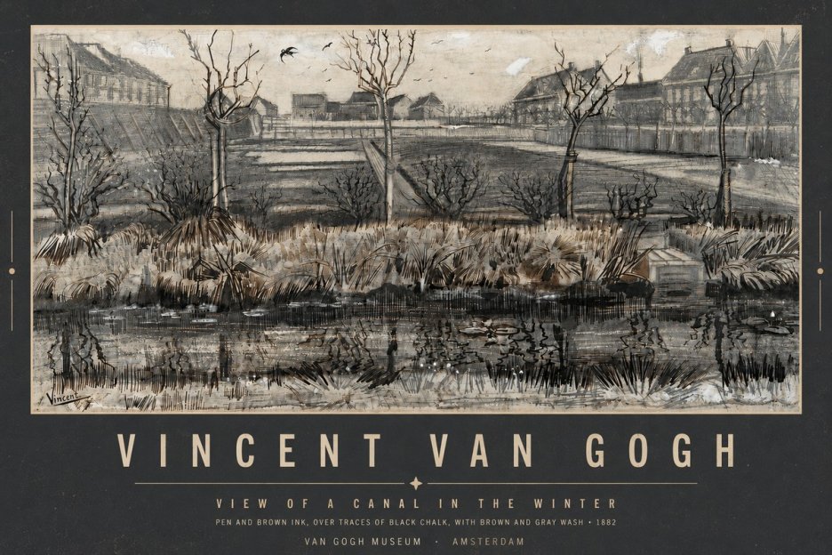 Van Gogh View of a Canal in the Winter No5 - Plakat