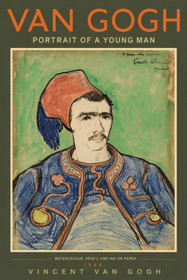 Van Gogh Portrait of a Young Man No3 - Plakat