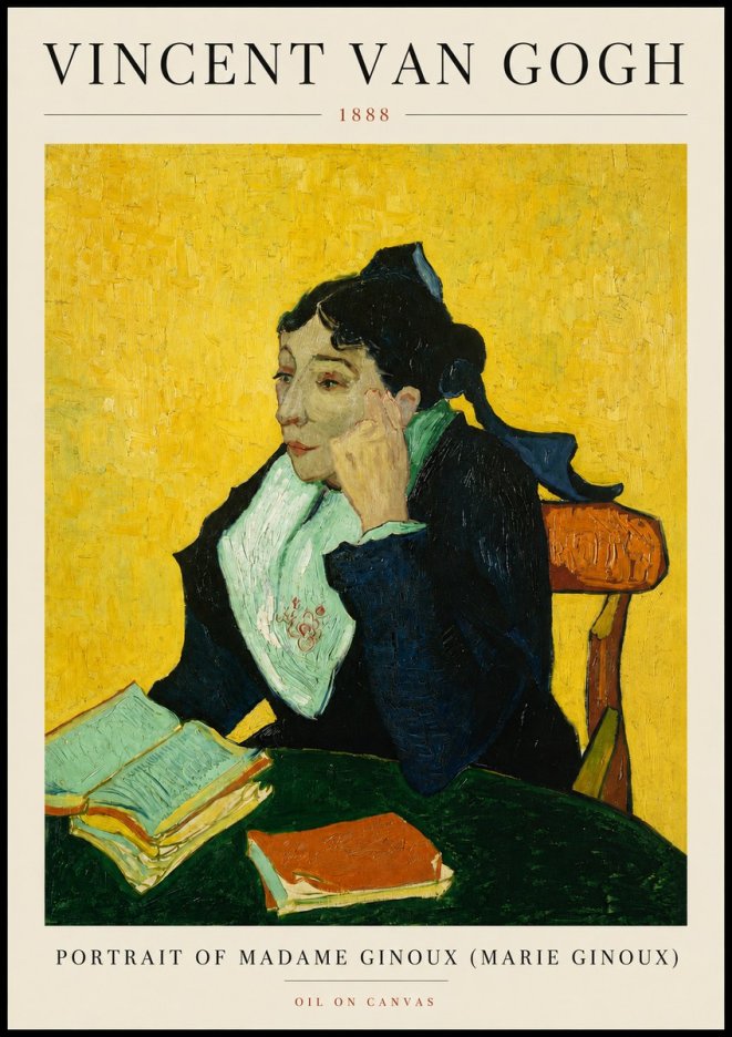 Van Gogh Portrait of Madame Ginoux (Marie Ginoux) No3 - Plakat