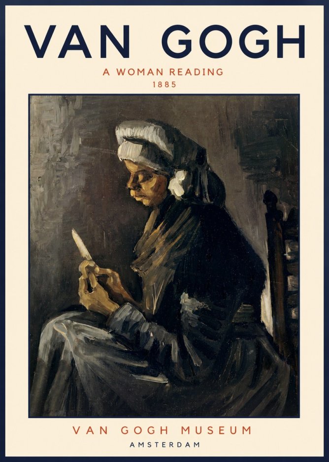 Van Gogh A Woman Reading No2 - Plakat