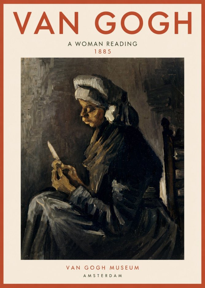 Van Gogh A Woman Reading No4 - Plakat