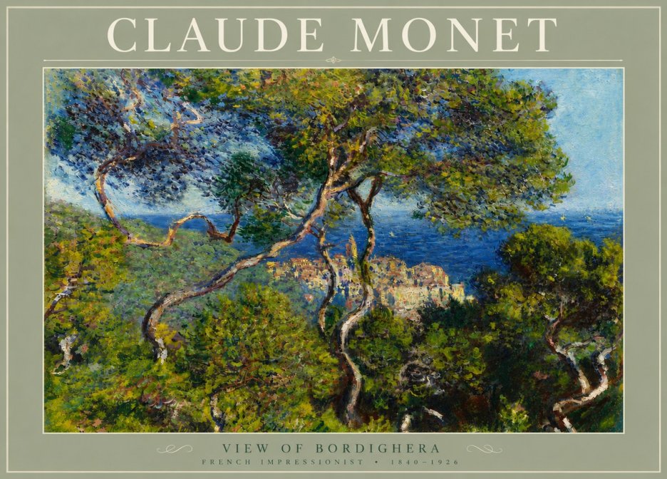 Monet View of Bordighera No5 - Plakat