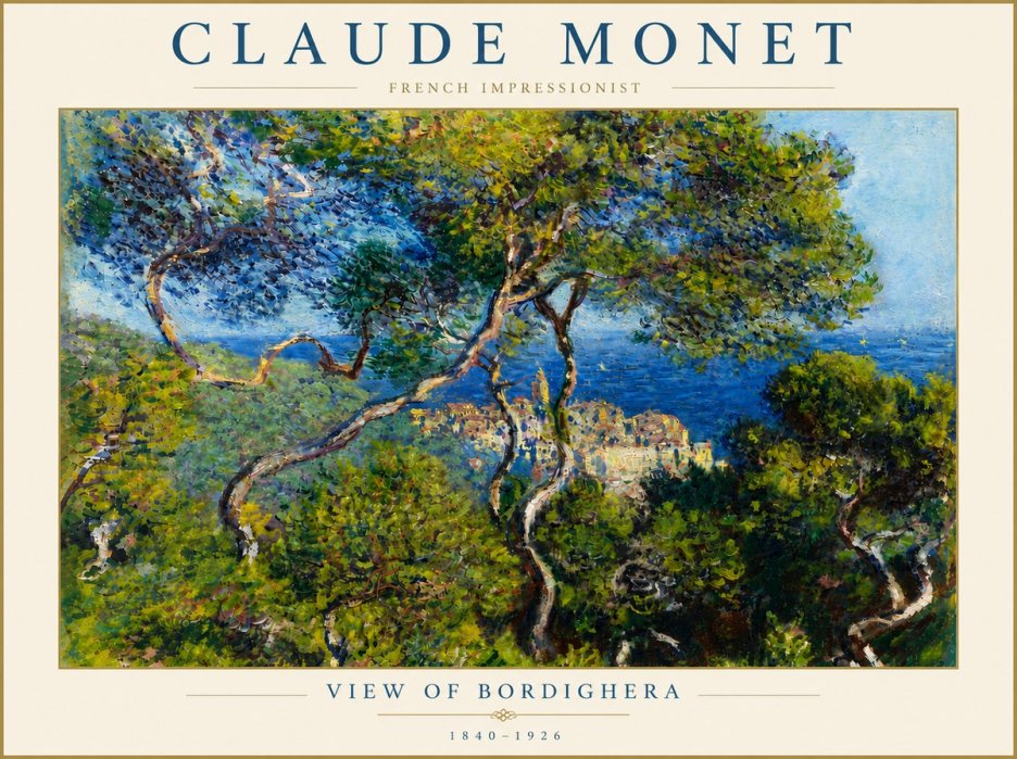 Monet View of Bordighera No6 - Plakat