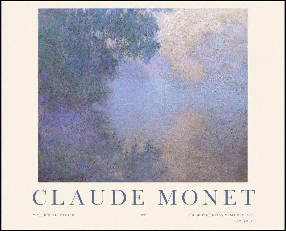 Monet Water Reflections No1 - Plakat