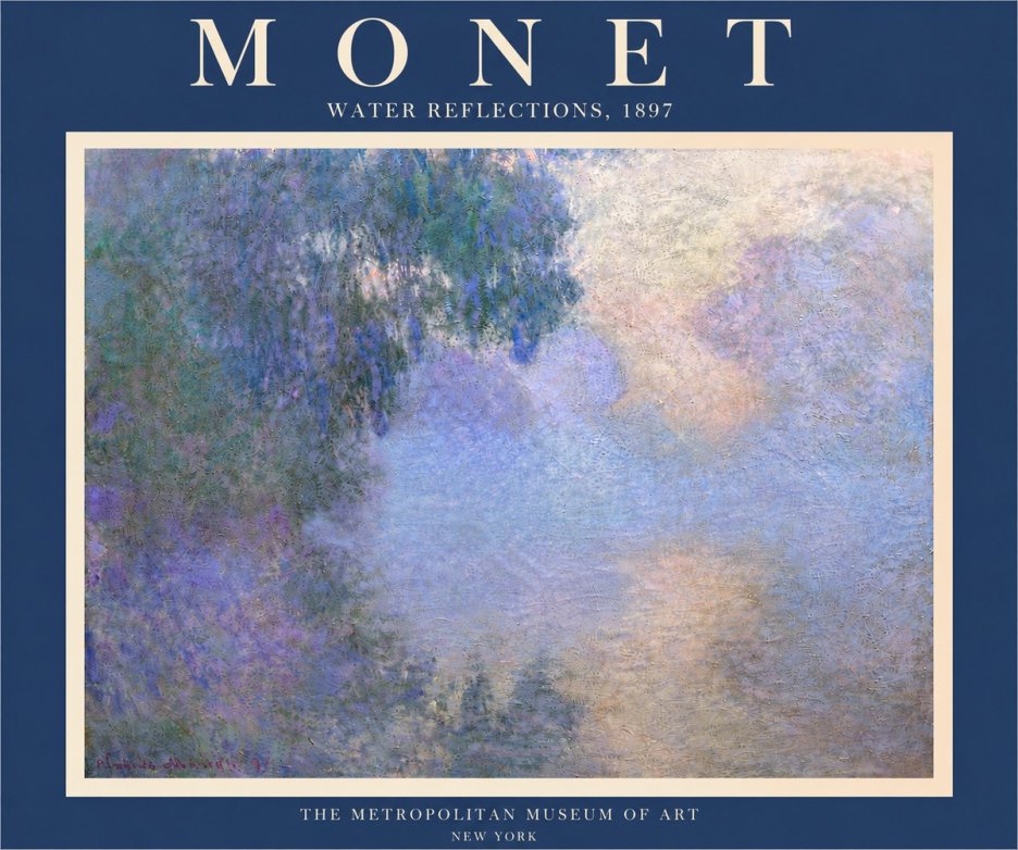 Monet Water Reflections No6 - Plakat