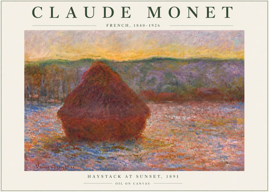 Monet Haystack at Sunset, 1891 No6 - Plakat