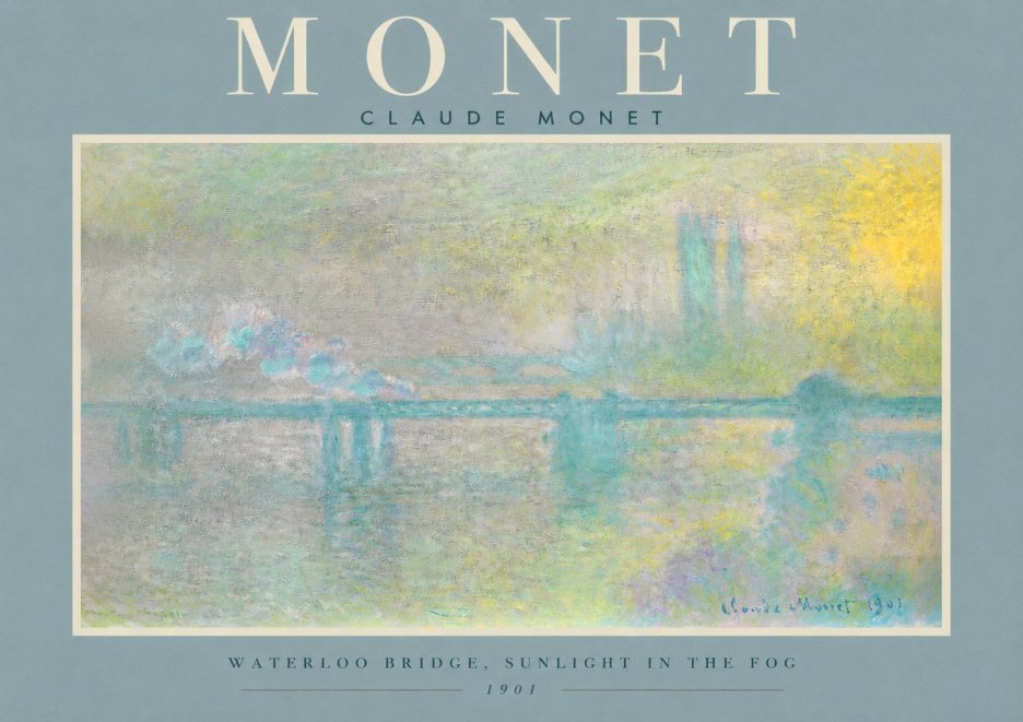 Monet Waterloo Bridge, Sunlight in the Fog II No2 - Plakat