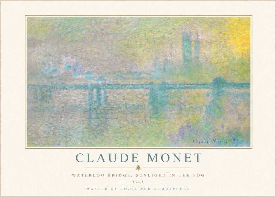 Monet Waterloo Bridge, Sunlight in the Fog II No5 - Plakat