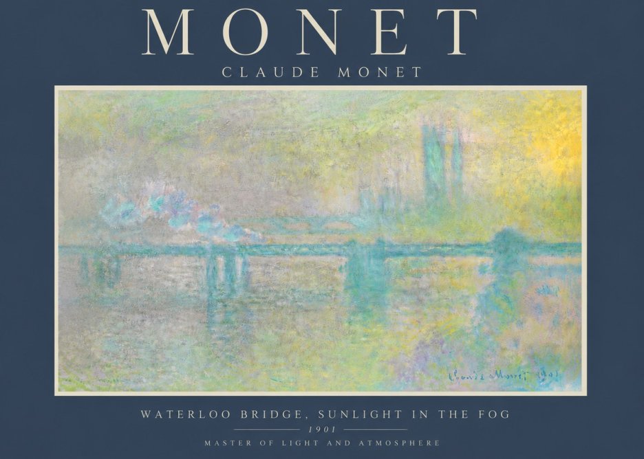 Monet Waterloo Bridge, Sunlight in the Fog II No6 - Plakat