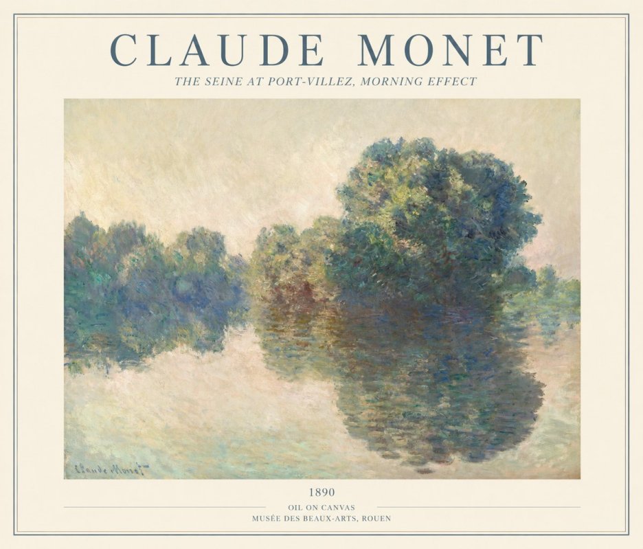 Monet The Seine at Port-villez, Morning Effect No1 - Plakat