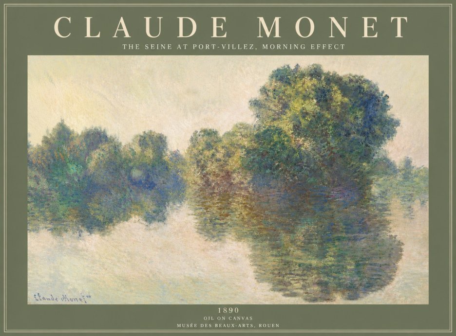 Monet The Seine at Port-villez, Morning Effect No6 - Plakat