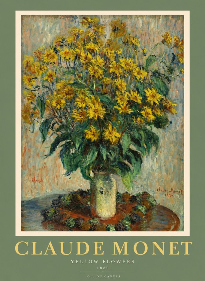 Monet Yellow Flowers No2 - Plakat