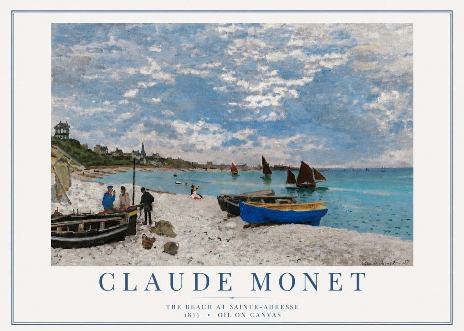 Monet The Beach at Sainte-adresse I No4 - Plakat