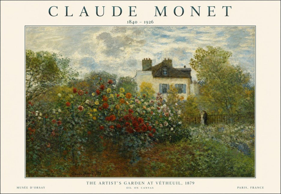 Monet The Artist's Garden at Vétheuil, 1879 No3 - Plakat