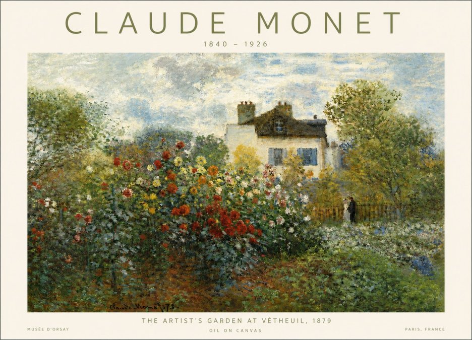 Monet The Artist's Garden at Vétheuil, 1879 No4 - Plakat