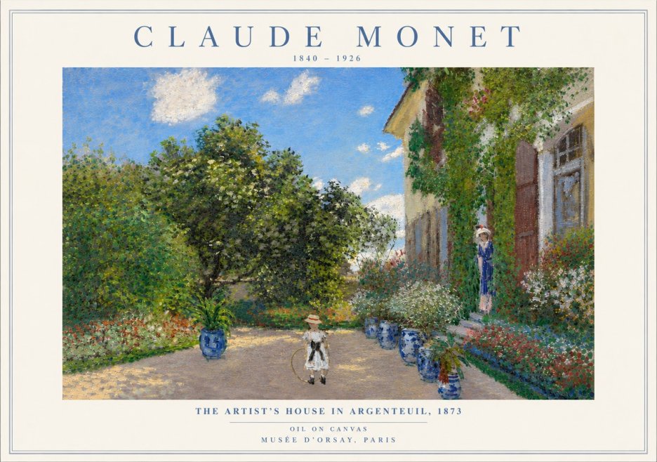 Monet The Artist's House in Argenteuil, 1873 No5 - Plakat