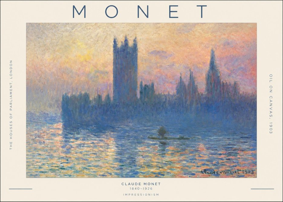 Monet The Houses of Parliament, London II No2 - Plakat