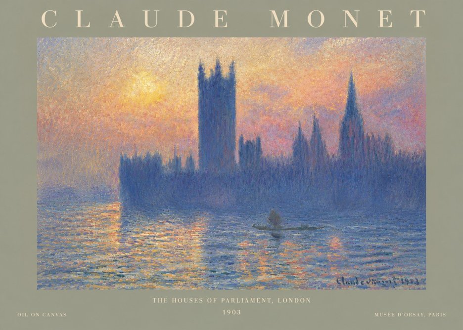 Monet The Houses of Parliament, London II No6 - Plakat