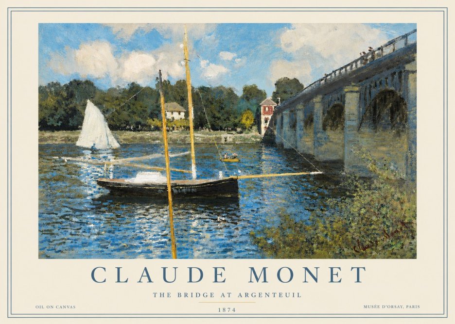 Monet The Bridge at Argenteuil I No3 - Plakat