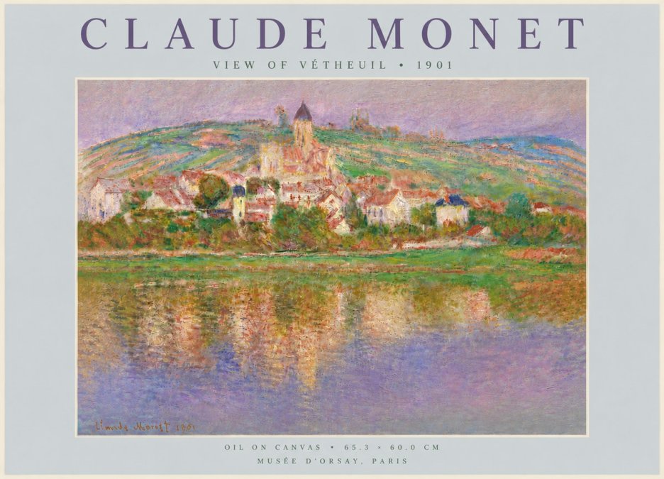 Monet View of Vétheuil I No6 - Plakat