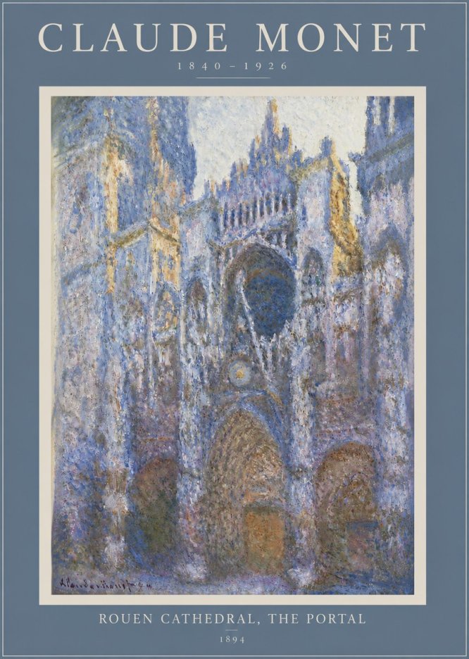 Monet Rouen Cathedral, the Portal No3 - Plakat