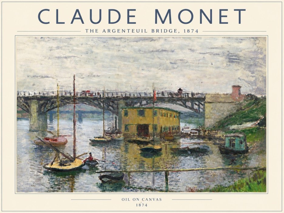 Monet The Argenteuil Bridge No6 - Plakat