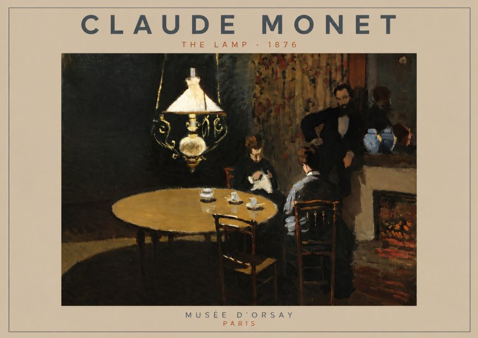 Monet The Lamp No3 - Plakat
