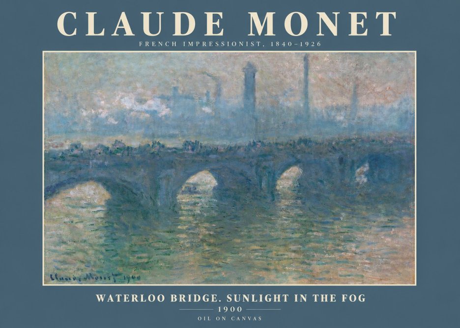 Monet Waterloo Bridge. Sunlight in the Fog No2 - Plakat