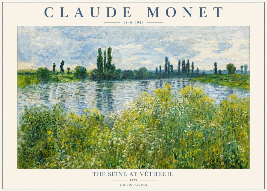 Monet The Seine at Vétheuil No3 - Plakat