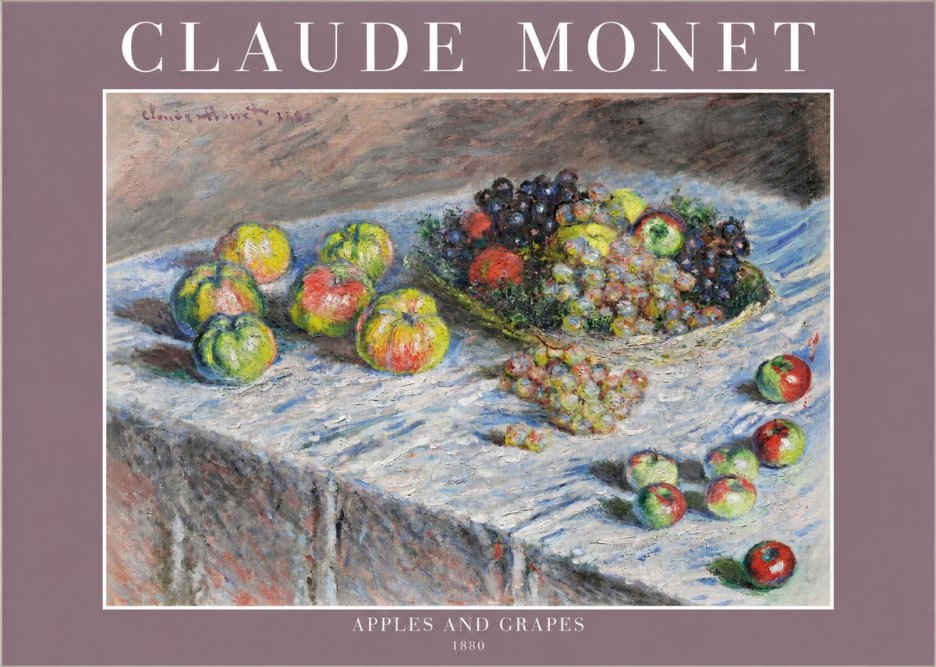 Monet Apples and Grapes No2 - Plakat