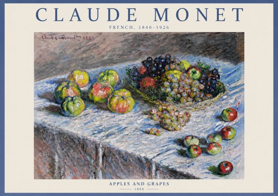 Monet Apples and Grapes No5 - Plakat