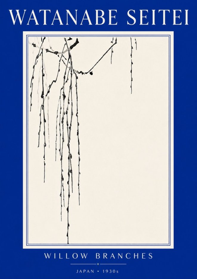 Watanabe Seitei Willow Branches I No5 - Plakat