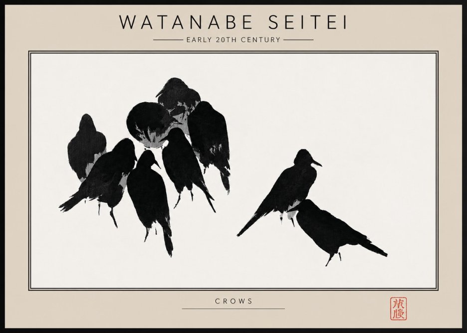 Watanabe Seitei Crows No4 - Plakat