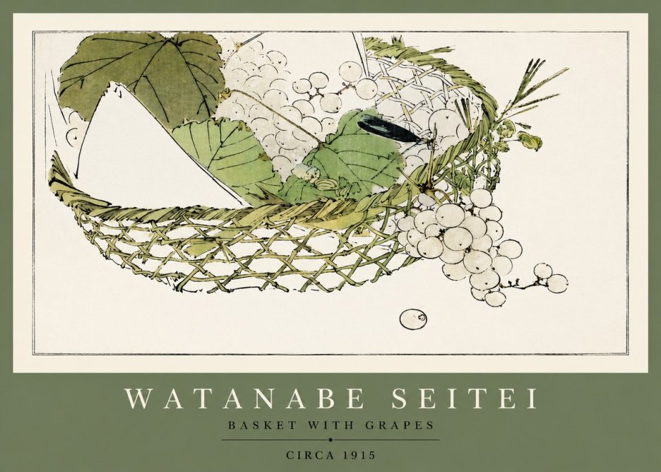 Watanabe Seitei Basket with Grapes No2 - Plakat