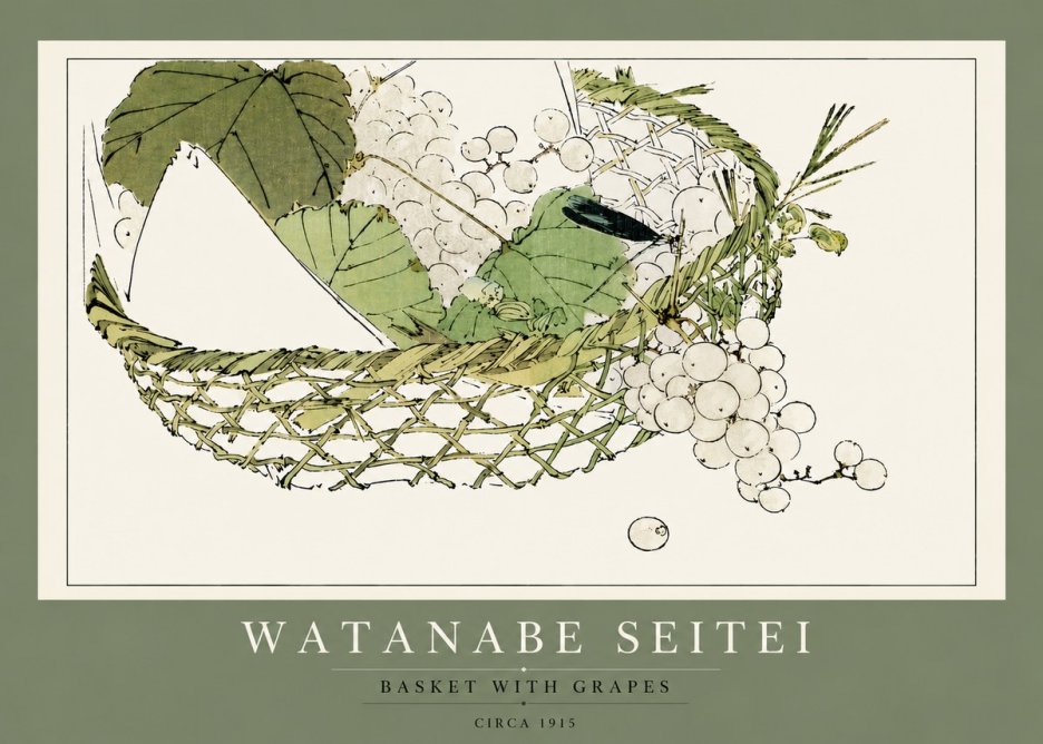 Watanabe Seitei Basket with Grapes No4 - Plakat