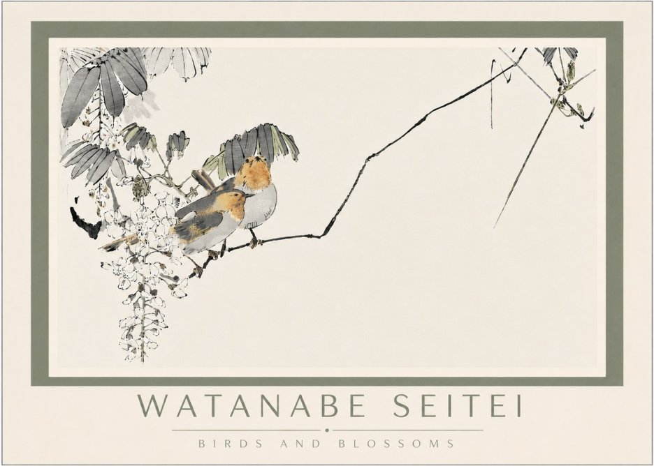 Watanabe Seitei Birds and Blossoms No4 - Plakat