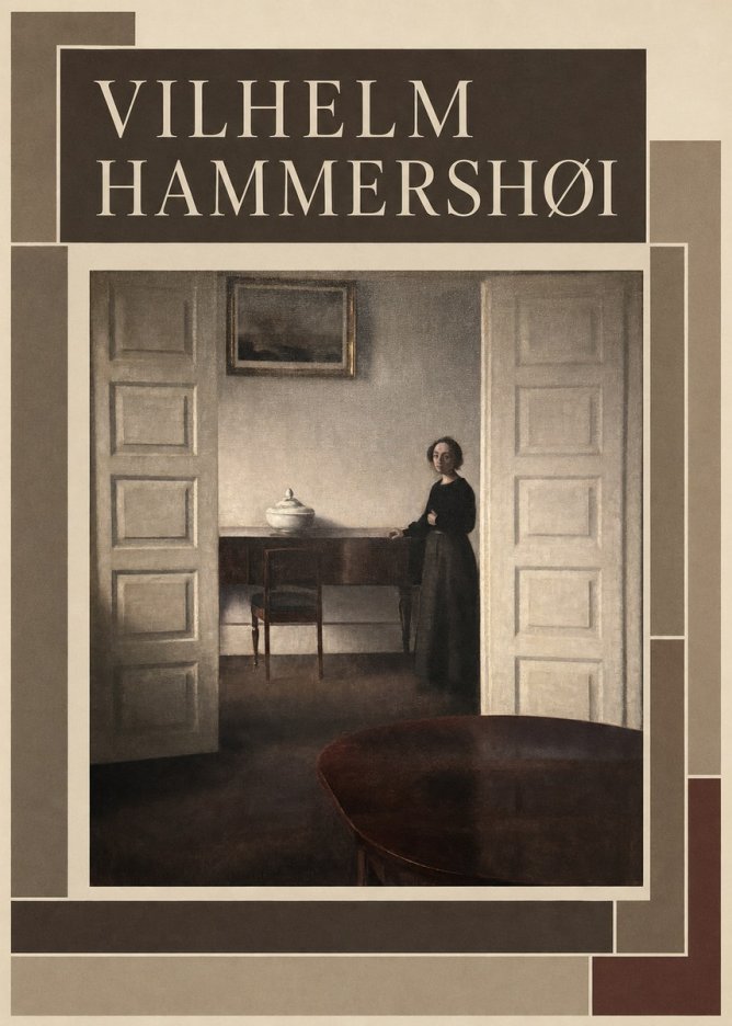 Vilhelm Hammershøi Interior with a Standing Woman No3 - Plakat