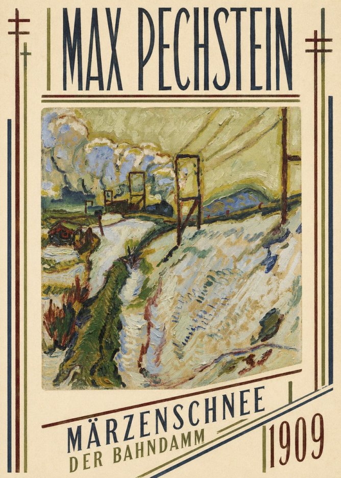 Max Pechstein Märzenschnee (Der Bahndamm) 1909 No5 - Plakat