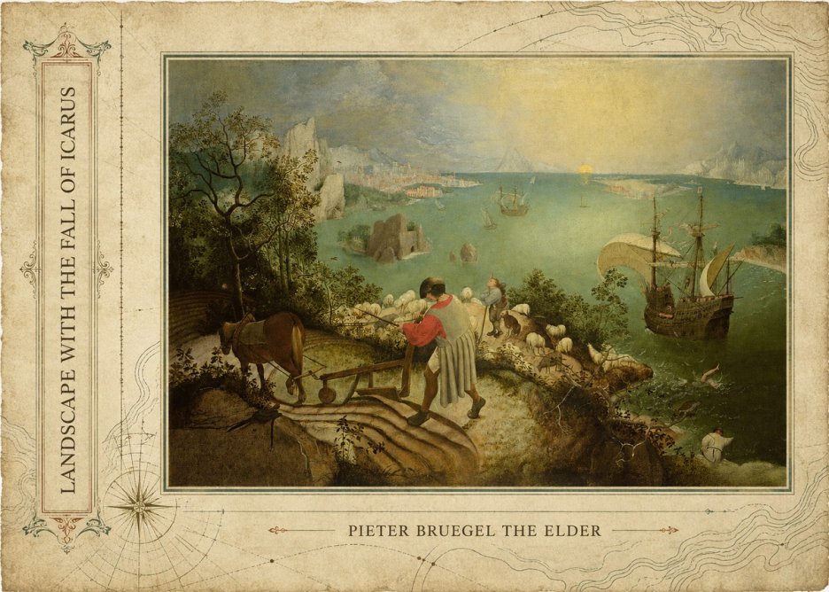 Pieter Bruegel Landscape with the Fall of Icarus II No2 - Plakat