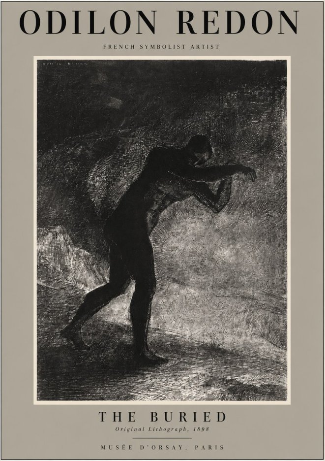 Odilon Redon The Buried No2 - Plakat