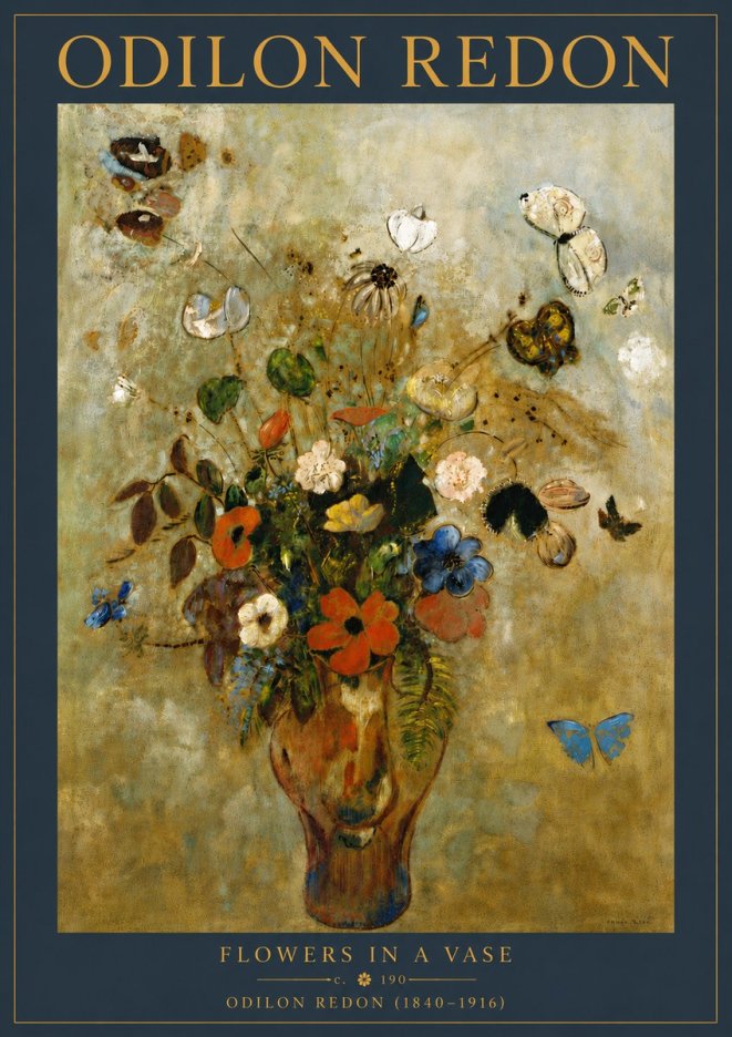 Odilon Redon Flowers in a Vase I No6 - Plakat