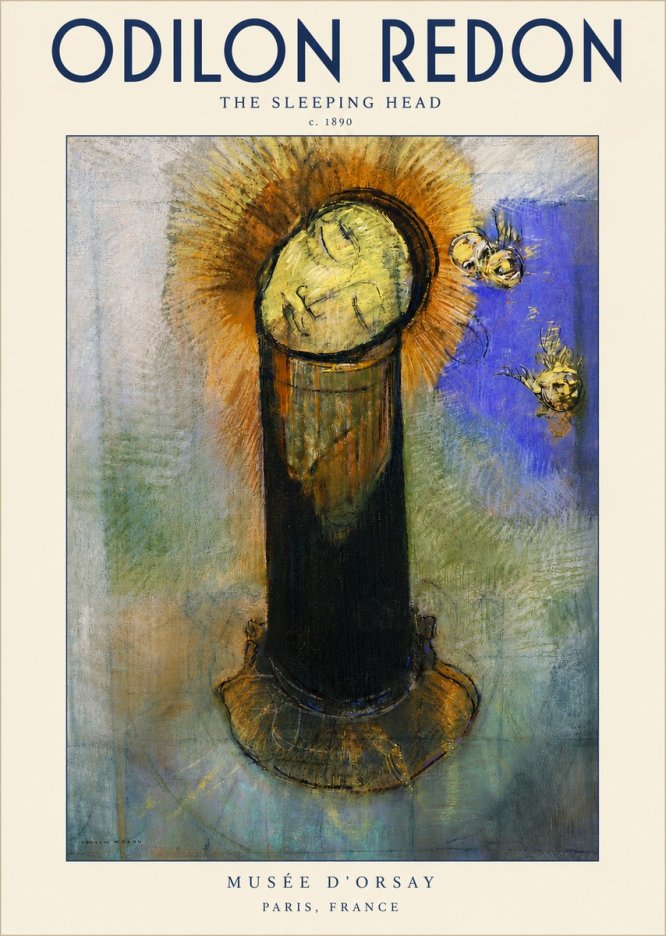 Odilon Redon The Sleeping Head No5 - Plakat