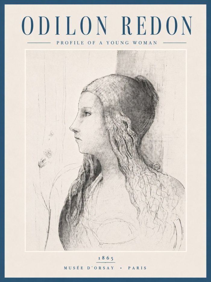 Odilon Redon Profile of a Young Woman No6 - Plakat