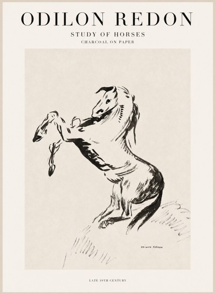 Odilon Redon Study of Horses No1 - Plakat