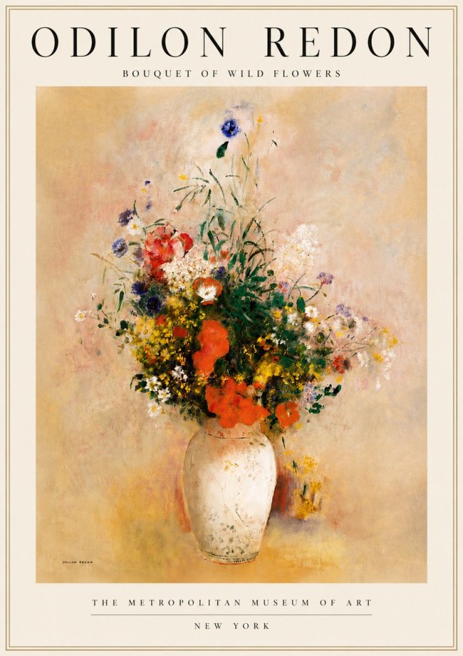 Odilon Redon Bouquet of Wild Flowers II No4 - Plakat