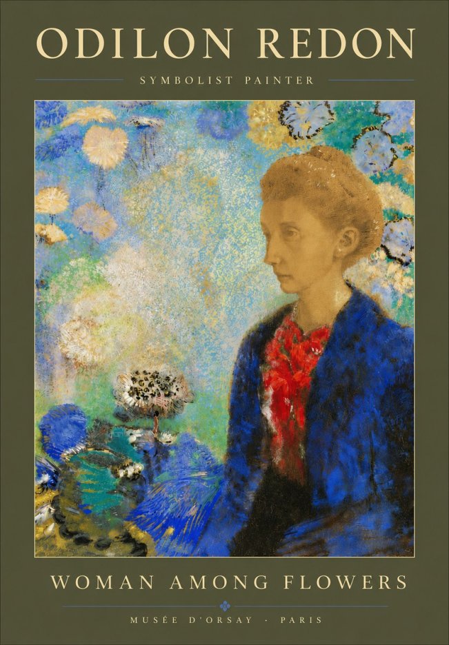 Odilon Redon Woman Among Flowers No5 - Plakat
