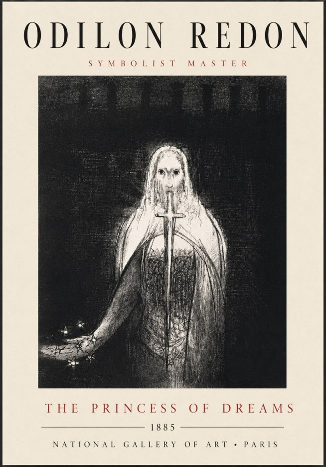 Odilon Redon The Princess of Dreams No3 - Plakat